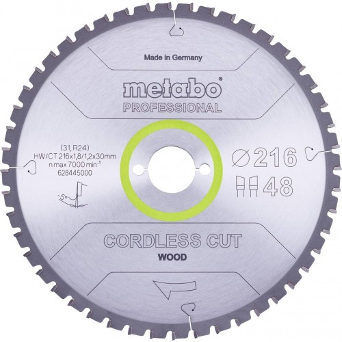 Metabo Cordless Cut Wood 628445000 pilový kotouč 216 x 30 x 1.2 mm Z48